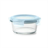 Smart Seal 2-Cup Glass Round Container - Arctic Blue