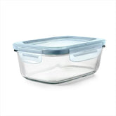 Smart Seal 3.5-Cup Glass Rectangle Container - Arctic Blue