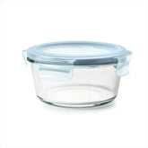 Smart Seal 4-Cup Glass Round Container - Arctic Blue