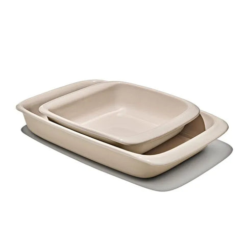 3 Qt Rectangular Stoneware Baking Dish - Biscuit