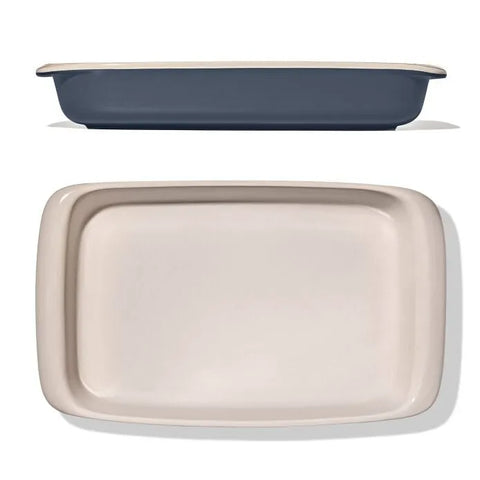 3 Qt Rectangular Stoneware Baking Dish - Storm Blue