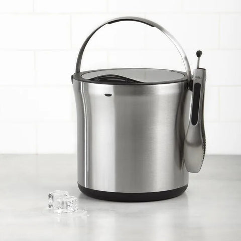 Steel Ice Bucket & Tong Set