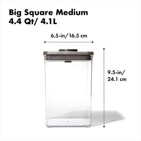 Steel POP Container - Big Square Medium (4.4 Qt)