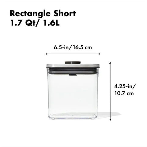 Steel POP Container - Rectangle Short (1.7 Qt)