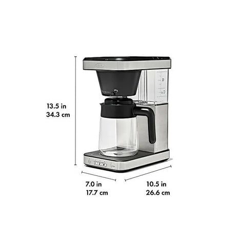 8-Cup Coffee Maker with Podless Single-Serve Function and Glass Carafe