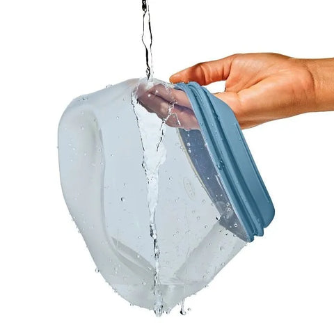 Silicone Reusable Bag  Stand-Up Snack (12 oz) - Ocean Blue