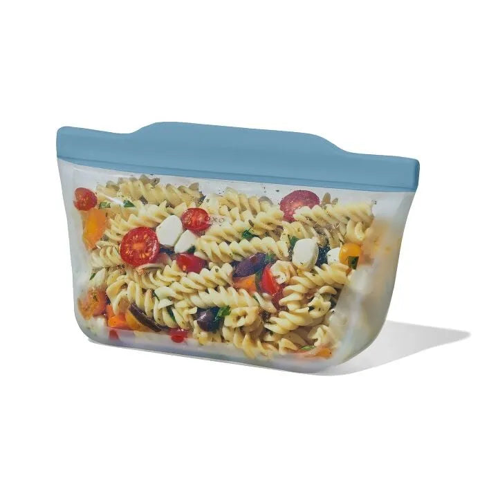 Silicone Reusable Bag  Stand-Up Quart (32 oz) - Ocean Blue