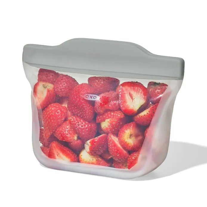 Silicone Reusable Bag  Stand-Up Snack (12 oz) - Fog