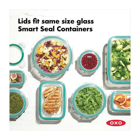 8 Piece Smart Seal Glass Round Container Set