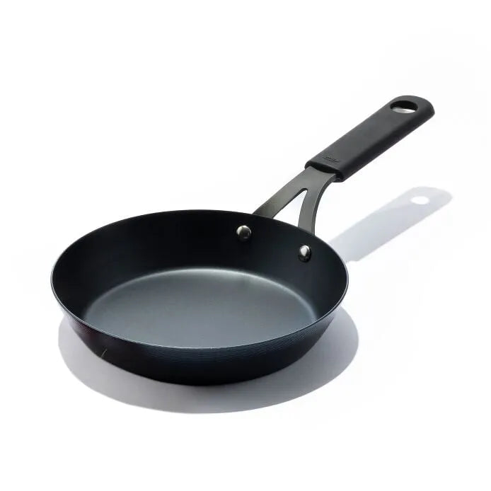 Carbon Steel Obsidian Series 8-Inch Frypan with Silicone Sleeve