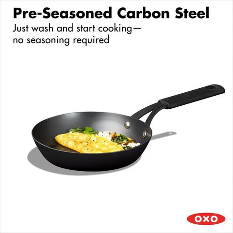 Carbon Steel Obsidian Series 8-Inch Frypan with Silicone Sleeve