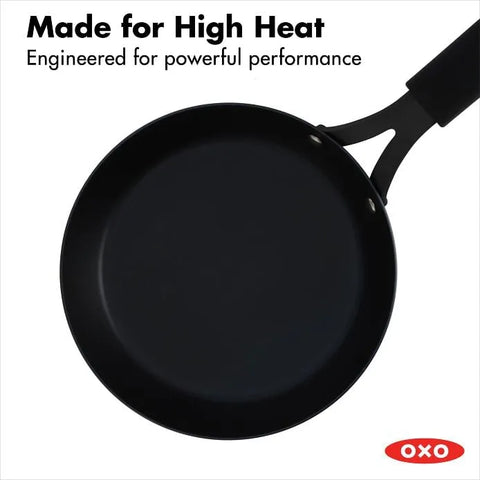 Carbon Steel Obsidian Series 8-Inch Frypan with Silicone Sleeve