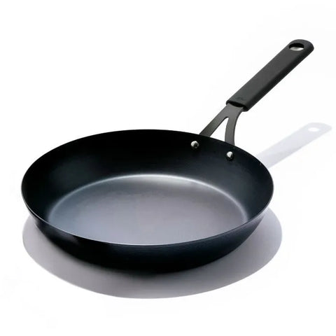 OXO Carbon Steel Obsidian Series 12-Inch Frypan with Silicone Sleeve