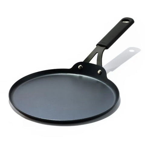 Obsidian Carbon Steel 10-Inch Crêpe Pan with Silicone Sleeve