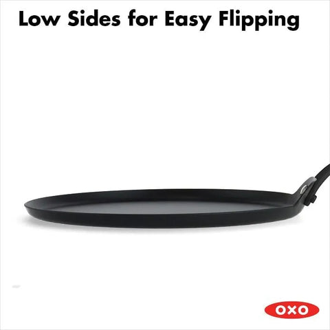 Obsidian Carbon Steel 10-Inch Crêpe Pan with Silicone Sleeve