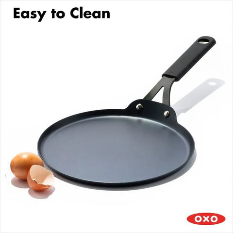 Obsidian Carbon Steel 10-Inch Crêpe Pan with Silicone Sleeve