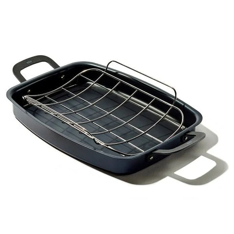 Carbon Steel Obsidian Series Roaster with Rack