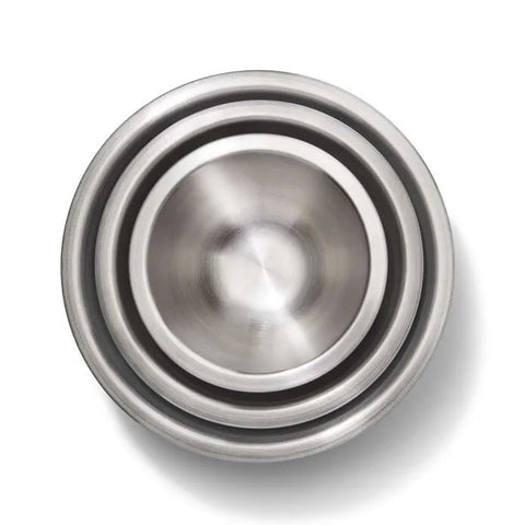 3-Piece Stainless Steel Mixing Bowl Set - Blue/Gray