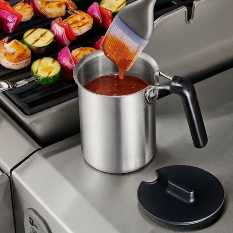 Grilling Basting Pot and Brush Set