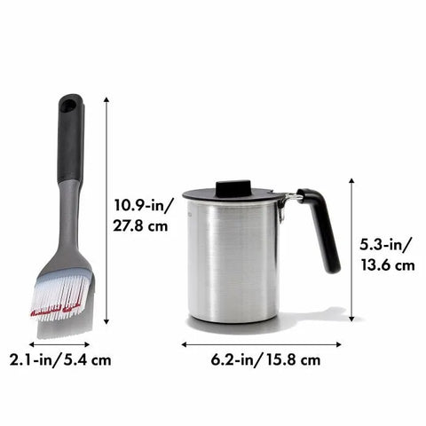 Grilling Basting Pot and Brush Set