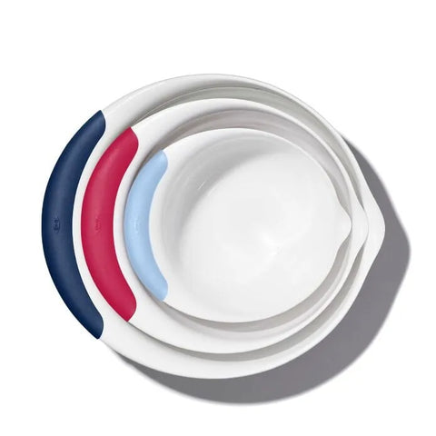 3 Piece Mixing Bowl Set New Colored Handles