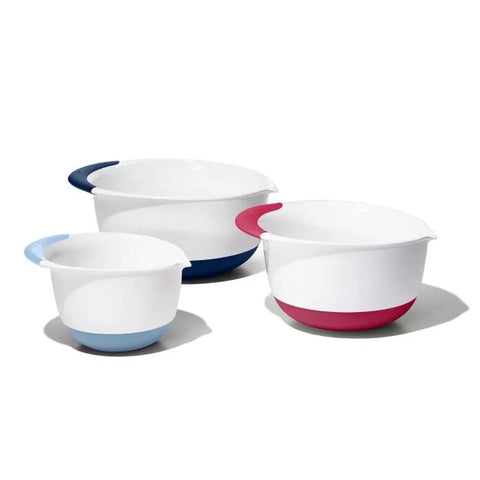 3 Piece Mixing Bowl Set New Colored Handles