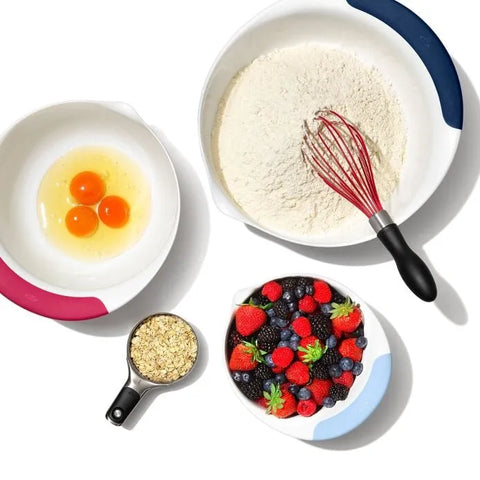 3 Piece Mixing Bowl Set New Colored Handles