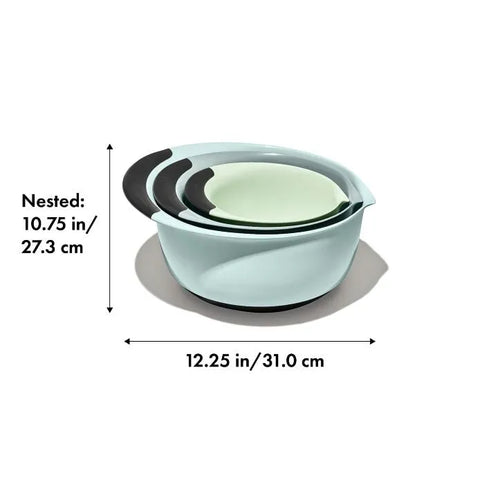 3 Piece Mixing Bowl Set - Cadet Blue, Tower Grey, Jade