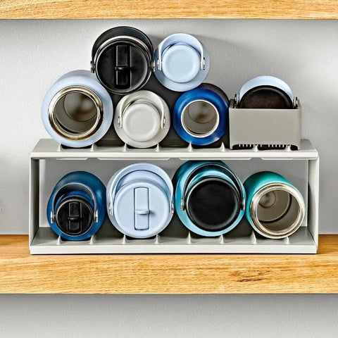 Water Bottle Organizer with Accessory Bin