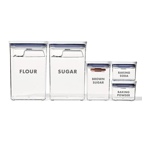 8-Piece Prelabeled Baking POP Container Set