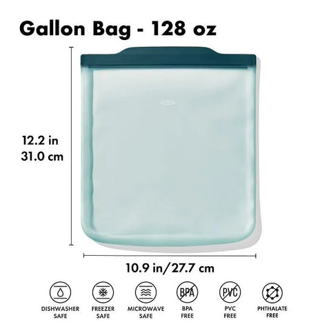 Silicone Reusable Bag - Gallon Bag (128 oz) - Lagoon