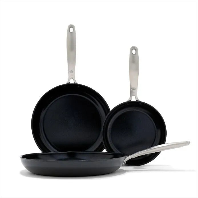 Enhanced Non-Stick 3-Piece Frypan Set — Black
