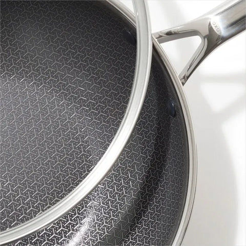 Trident Hybrid Non-Stick Stainless Steel 5 Qt Wok with Lid