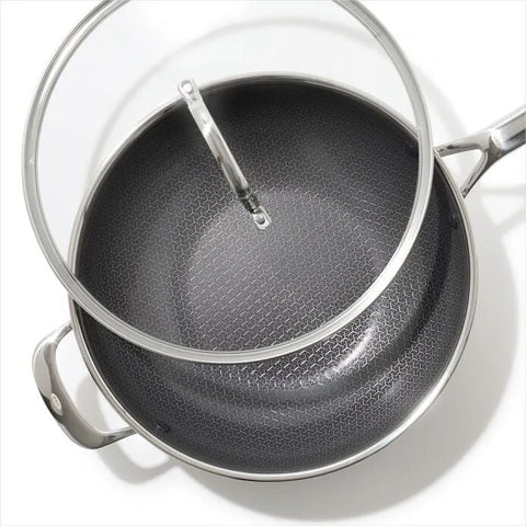 Trident Hybrid Non-Stick Stainless Steel 5 Qt Wok with Lid
