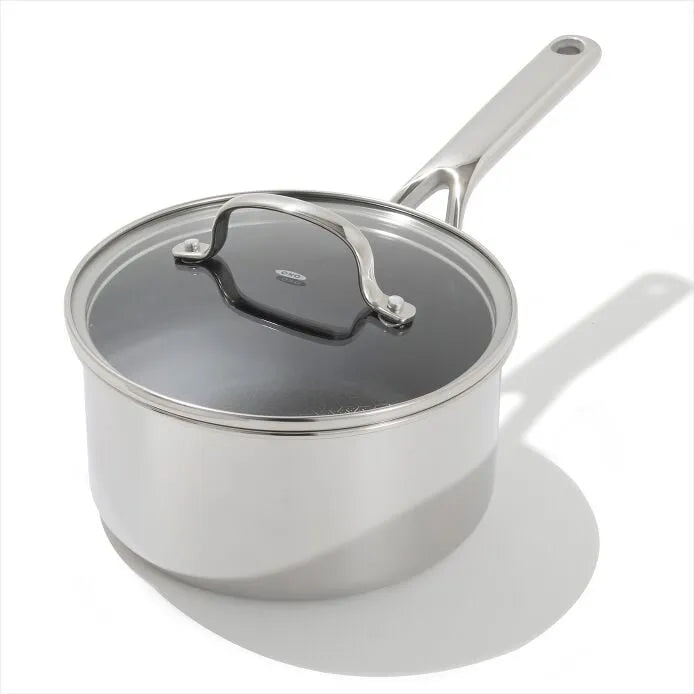 Trident Hybrid Non-Stick Stainless Steel 2.5 Qt Saucepan with Lid