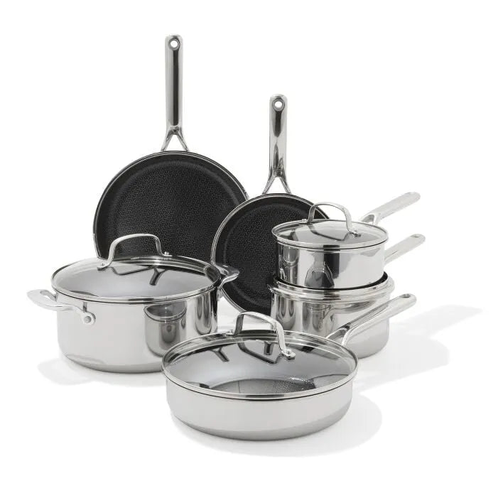 Trident Hybrid Non-Stick Stainless Steel 10-Piece Set
