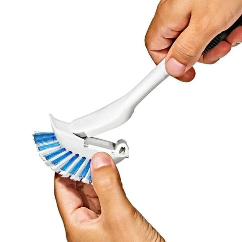 Nylon Bristle Dish Brush with Refills