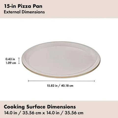 Non-Stick Pro Ceramic Coated Metal Bakeware 14" Pizza Pan - Biscuit