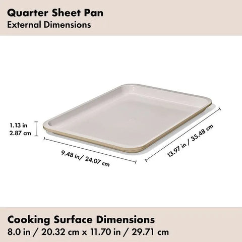 Non-Stick Pro Ceramic Coated Metal Bakeware Quarter Sheet Pan - Biscuit