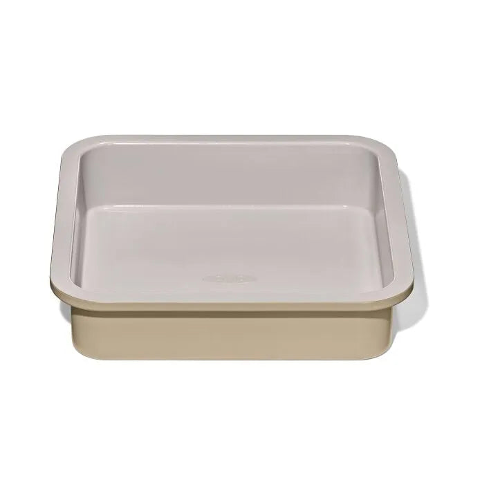 Non-Stick Pro Ceramic Coated Metal Bakeware 9" Square Cake Pan - Biscuit