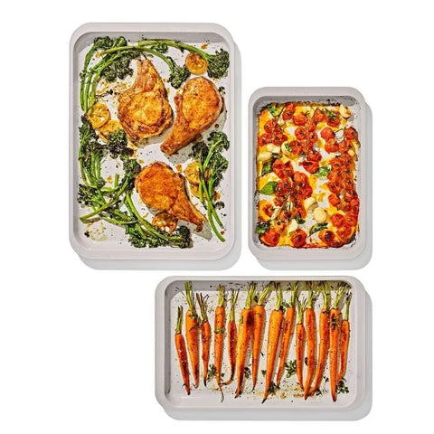 Non-Stick Pro Ceramic Coated Metal Bakeware 3Pc Set - Storm Blue