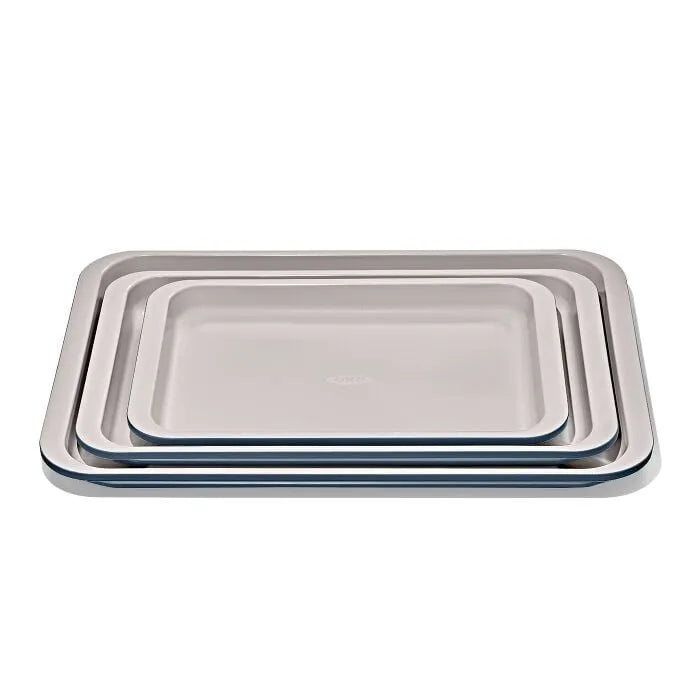 Non-Stick Pro Ceramic Coated Metal Bakeware 3Pc Set - Storm Blue