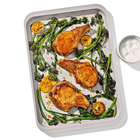 Non-Stick Pro Ceramic Coated Metal Bakeware Half Sheet Pan - Storm Blue