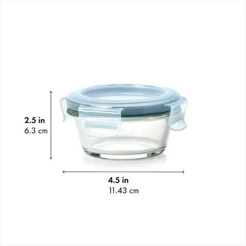 Smart Seal 1-Cup Glass Round Container - Arctic Blue