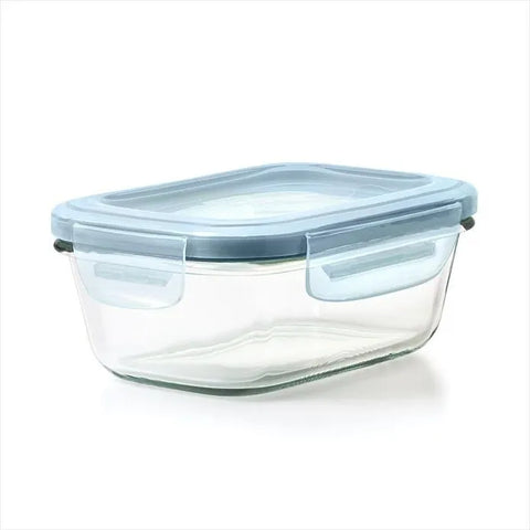 Smart Seal 1.6-Cup Glass Rectangle Container - Arctic Blue