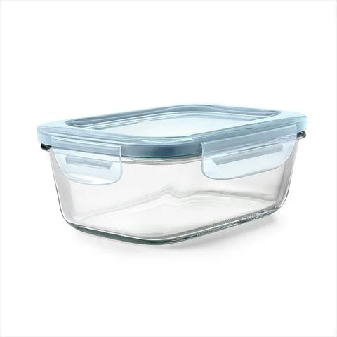 Smart Seal 3.5-Cup Glass Rectangle Container - Arctic Blue