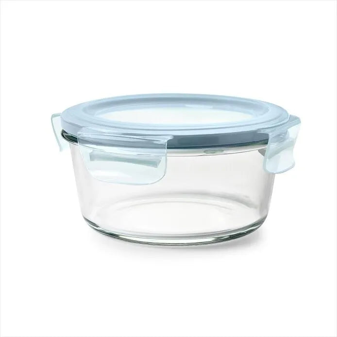 Smart Seal 4-Cup Glass Round Container - Arctic Blue