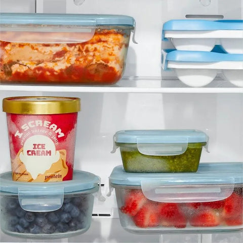 Smart Seal 1.6-Cup Glass Rectangle Container - Arctic Blue