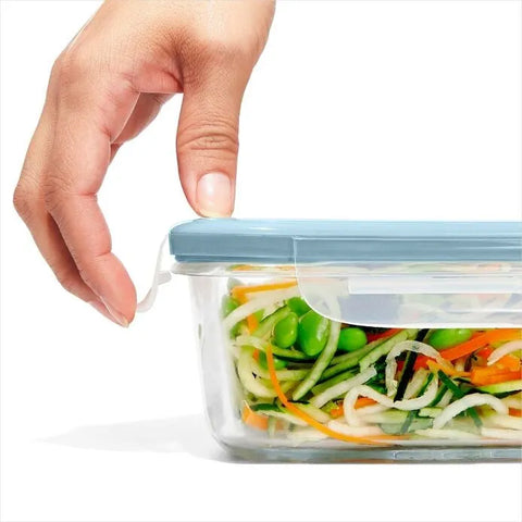 Smart Seal 1.6-Cup Glass Rectangle Container - Arctic Blue