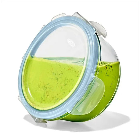 8-Piece Smart Seal Glass Round Container Set - Arctic Blue